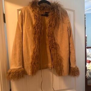 Worn by Phoebe on friends ,Express Tan Teddy Jacket